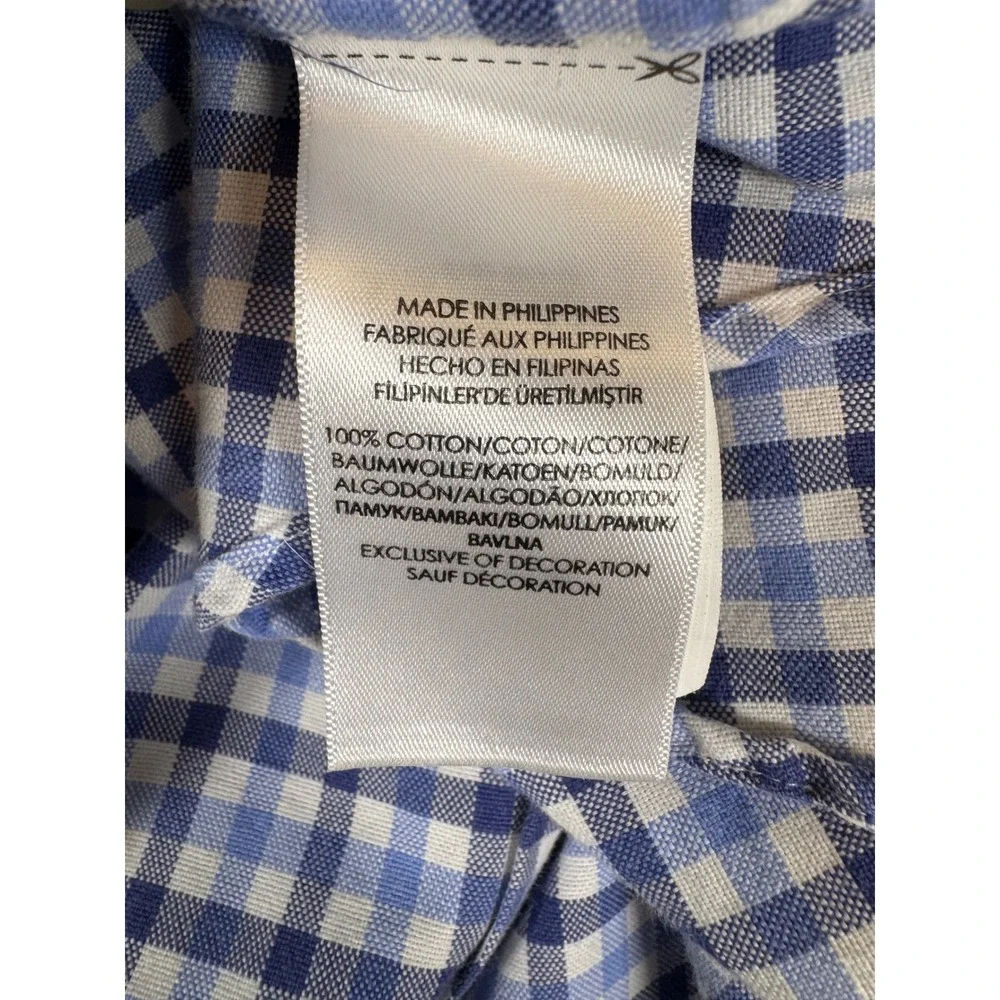 Ralph Lauren Mens XL Blue Gingham Check Cotton Button Down Shirt Long Sleeve